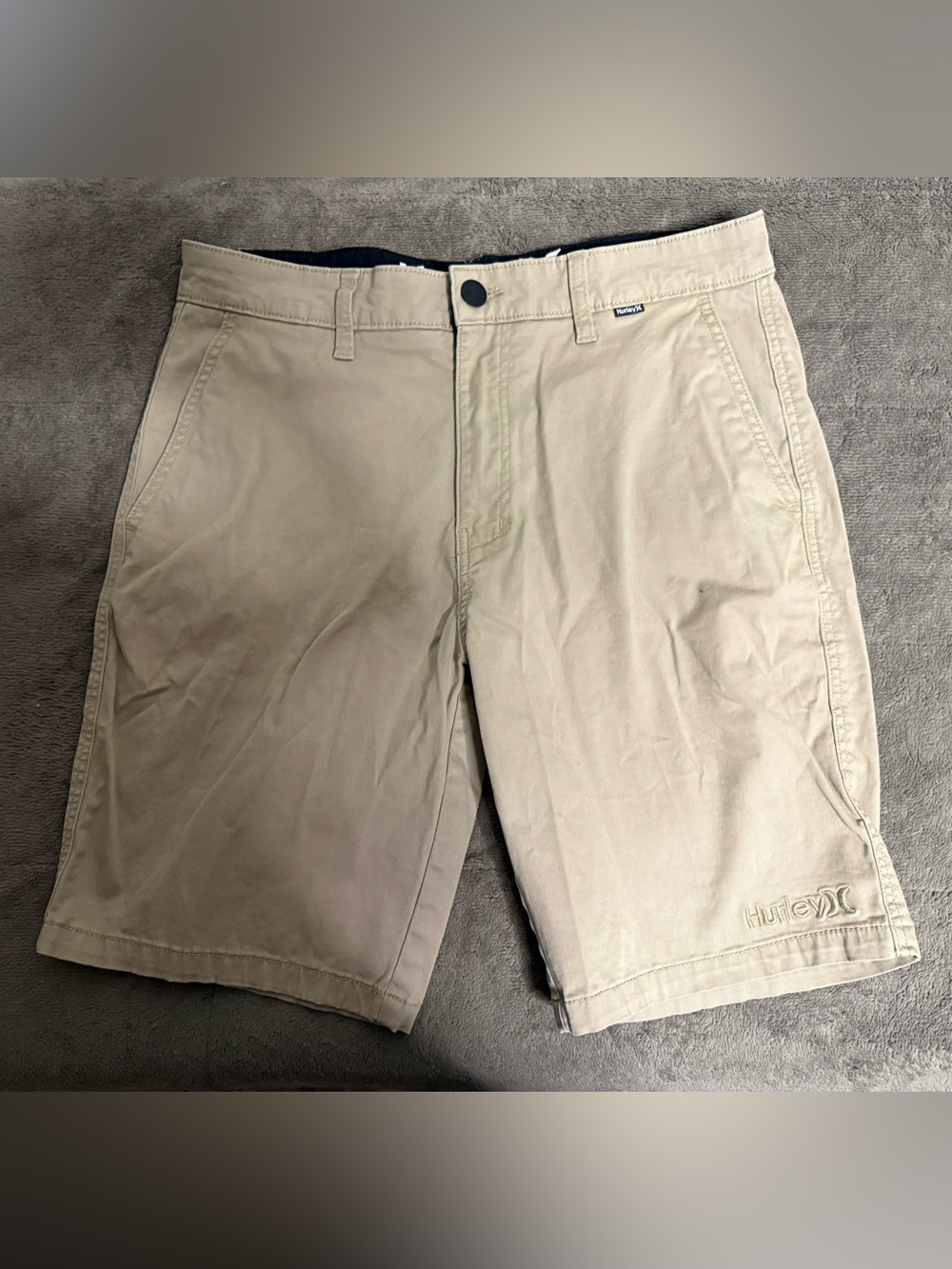 Hurley Men's Tan Flat-Front Chino Shorts